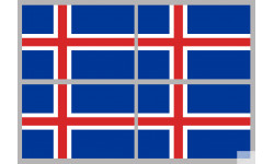 Drapeau Islande (4 fois 9.5x6.3cm) - Autocollant(sticker)